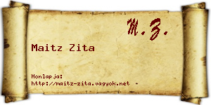 Maitz Zita névjegykártya